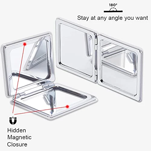 Vanity Mirror Strawberry Woman Design Shatterproof Pocket Mirror Unique Double Sided Magnifying Portable Compact Mirror Square Makeup Vanity Mirror For Women And Girls