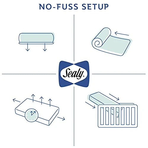 Sealy Butterfly Breathable Knit Waterproof Baby Crib And Toddler Mattress - CERTIPUR-US Certified Foam - Made In USA, 52"x28" - Image 3