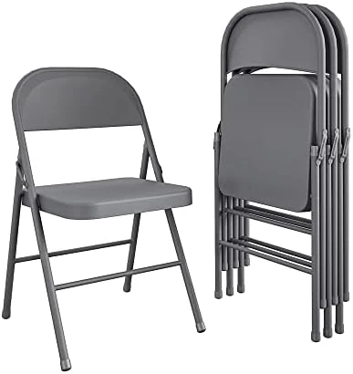 CoscoProducts COSCO All- Steel Folding Chair, 4-Pack, Antique Linen - Image 9