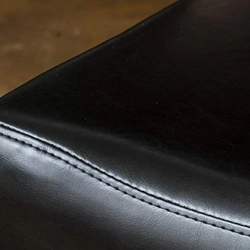 Christopher Knight Home Laramie Bonded Leather Backless Counterstools, 2-Pcs Set, Black - Image 4