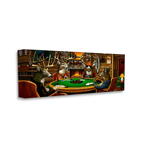 Stupell Industries Deer Animals Playing Poker Table Cabin Lodge, Design By Leo Stans - Image 2