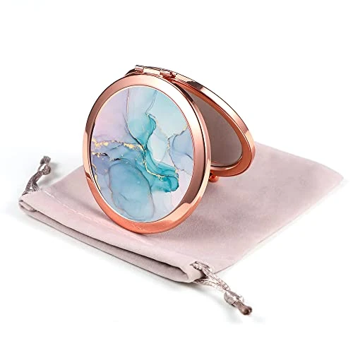 Dynippy Compact Mirror Rose Gold Makeup Mirror Folding Mini Pocket Mirror Portable Hand Mirror Double-Sided 2 X 1x Magnification For Woman Girls Great Gift (A-Butterflies Girl) - Image 13