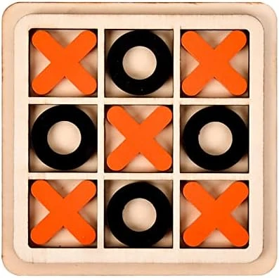 GENERIC WAVYS Tic Tac Toe Wooden Board Game Table Toy Player Room Decor Tables Family XOXO Decorative Pieces Classic Wood Game For Kids Fun Indoor Game Night Activity For Boys And Girls,Black And White - Image 5