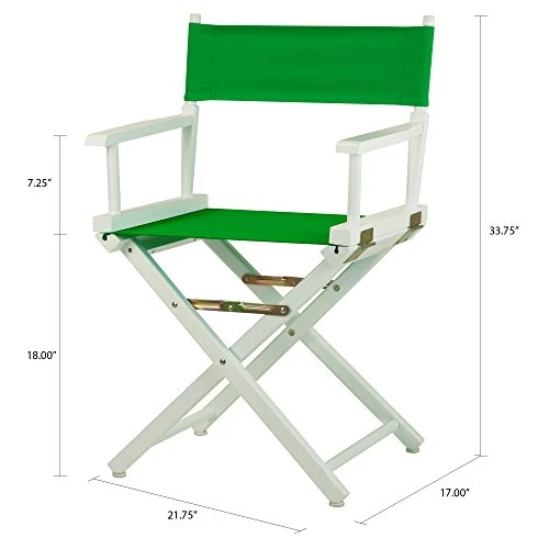 Casual Home 18" Director's Chair White Frame With Green Canvas - Image 6