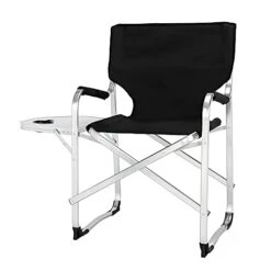 HomVent Directors Chair Professional Folding Makeup Artist Chair, Portable Directors Chair With Side Table, Support 265 Lbs Weight (Black 2)