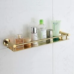BGL Stainless Steel 304 Shelf Bathroom Shelf 19.6 Inch Wall Mount (Gold)