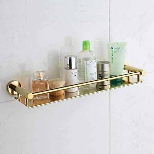 BGL Stainless Steel 304 Shelf Bathroom Shelf 19.6 Inch Wall Mount (Gold)