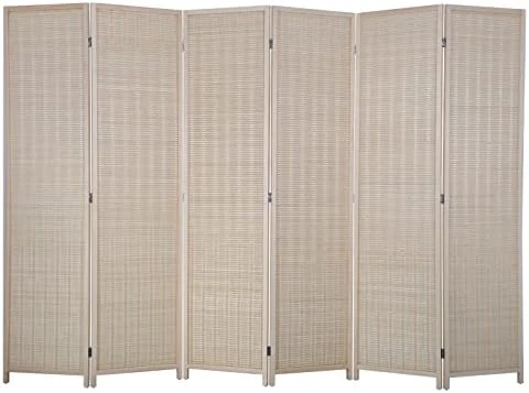 Room Divider Privacy Screen Folding 4 Panel 72 Inches High Portable Room Seperating Divider, Handwork Bamboo Mesh Woven Design Room Divider Wall, Room Partitions And Dividers Freestanding, Natural - Image 11