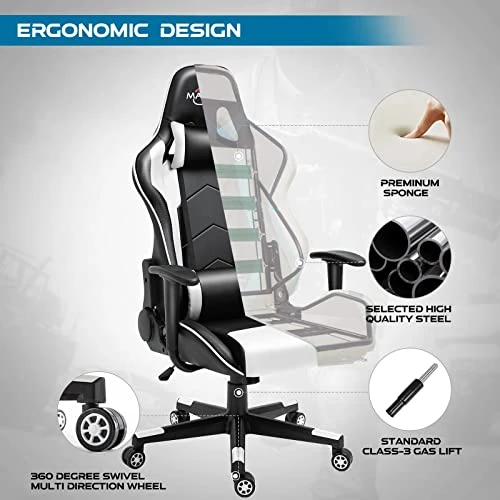 Polar Aurora Gaming Chair Racing Computer Chairs High Back Video Game Chair Adjustable Executive Ergonomic Swivel Gamer Chair - Image 3