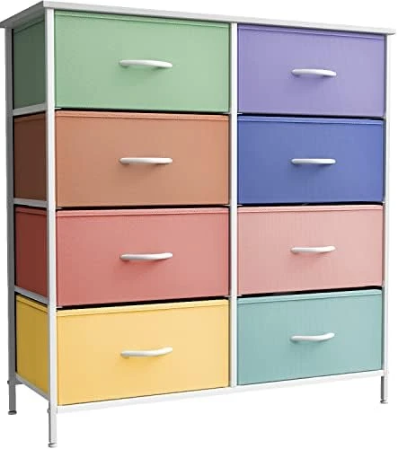 Sorbus Kids Dresser With 10 Drawers - Storage Unit Organizer Chest For Clothes - Bedroom, Kids Room, Nursery, & Closet - Steel Frame, Wood Top & Handles, And Easy Pull Fabric Bins - Image 8