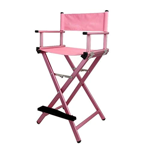 Makeup Artist Chair, Aluminium Lightweight Strong Folding Professional Makeup Artist Director Chair (Color : Pink)