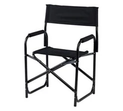 E-Z UP Standard Height Directors Chair, Seat 17.5” High, Padded Armrests And Storage Bag, Black