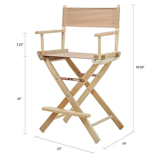 Casual Home 24" Director's Chair Natural Frame With Tan Canvas, Counter Height - Image 3