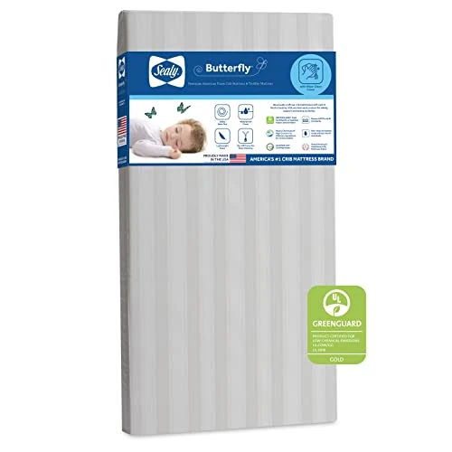 Sealy Butterfly Breathable Knit Waterproof Baby Crib And Toddler Mattress - CERTIPUR-US Certified Foam - Made In USA, 52"x28" - Image 7