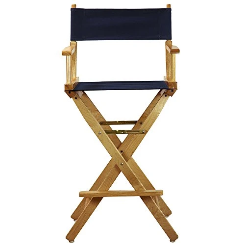 Casual Home Director's Chair ,Natural Frame/Navy Canvas,30" - Bar Height - Image 4