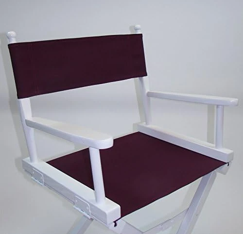 TLT Personalized Imprinted Gold Medal Contemporary 30" Bar Height White Frame Directors Chair - Pink - Image 4