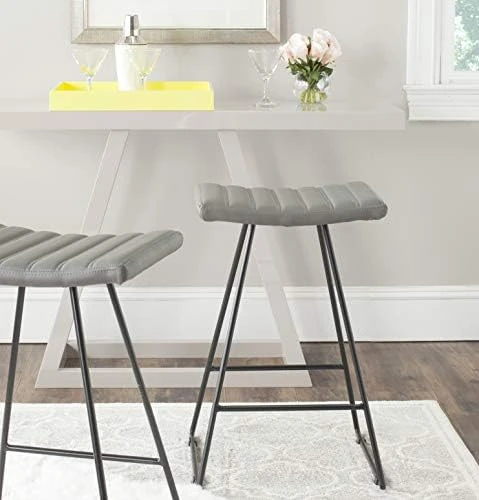 Safavieh Home Collection Akito Mid-Century Modern Grey 26-inch Counter Stool (Set Of 2) - Image 7