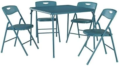 COSCO 5-Piece Folding Table And Chair Set, Black - Image 5
