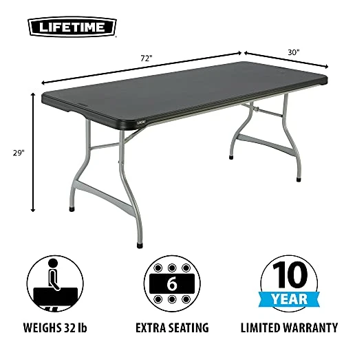 Lifetime Products 280350 Commercial Stacking Folding Table, 6', Black - Image 4
