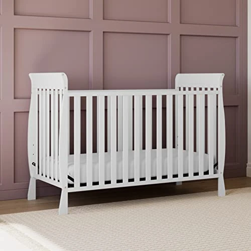 Storkcraft Maxwell Convertible Crib (White) – GREENGUARD Gold Certified, Converts To Toddler Bed And Daybed, Fits Standard Full-Size Crib Mattress, Classic Crib With Traditional Sleigh Design - Image 2