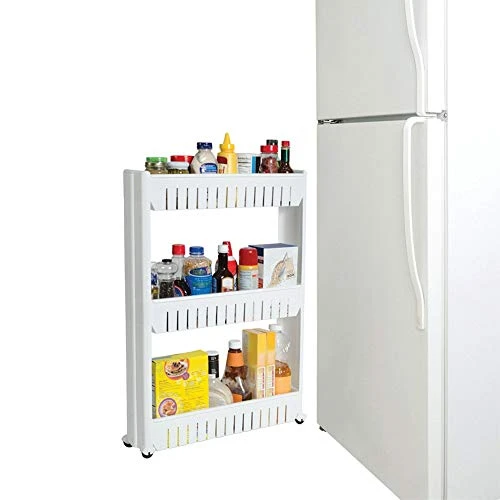 Ideaworks Slide Out Storage Tower White, 3-Tier, 4.4"D X 9.5"W X 21.8"H - Image 5