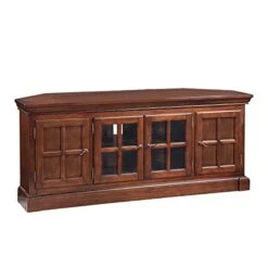 Leick Bella Maison 56" Corner TV Stand With Lever Handles, Chocolate Cherry