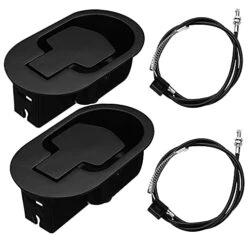 AnrSee 2-Sets Recliner Replacement Parts Universal Black Metal Pull Recliner Handle With Cable For Major Recliner Brands Couch Style Pull Chair Release Handle For Sofa