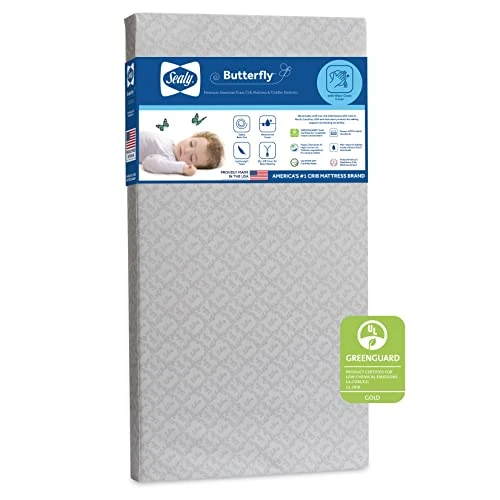 Sealy Butterfly Breathable Knit Waterproof Baby Crib And Toddler Mattress - CERTIPUR-US Certified Foam - Made In USA, 52"x28" - Image 6