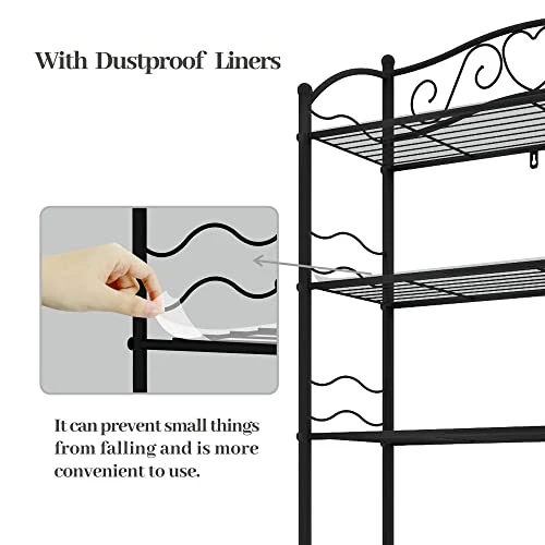 YADOOLIFE Over-The-Toilet Storage Toilet Rack, Behind The Toilet Racks, 3-Tier Bathroom Shelves, Stand Over Toilet Rack, Free Standing Restroom Space Saver, Metal, Black - Image 6