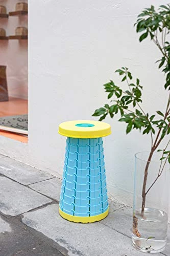 Tiancai's Folding Portable Outdoor/Indoor Stool, Retractable/ Telescoping Seat, BBQ, Fishing, Camping, Footstool, Kitchen Stool, Step Stool, Cute Stool (Yellow) - Image 5