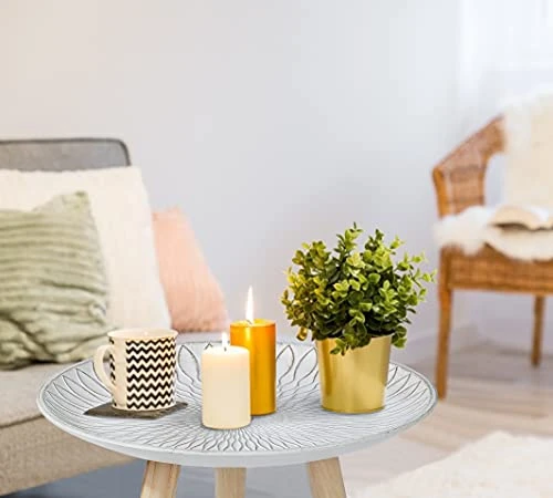 TRSPCWR Nesting Tables Set Of 2, Round Nesting Coffee Table, End Table With Gold Peacock Pattern, Easy Assembly Retro Side Desk For Living Room, Bedroom, Office, 15.7in 13.7in - Image 4