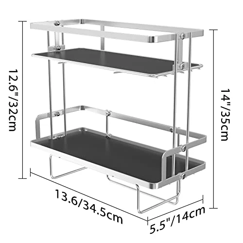 Misounda Over The Toilet Storage,Toilet Rack,Toilet Storage Rack, 2-Tier Bathroom Organizer Shelves With Divider,No Drilling Space Saver With Wall Mounting Design,White - Image 2
