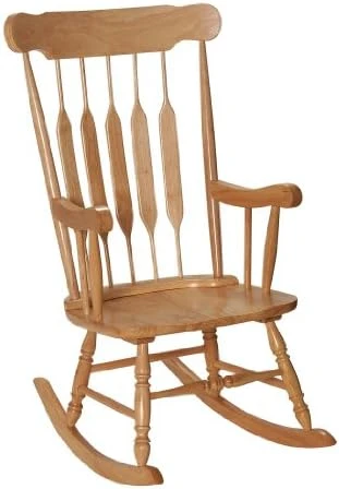 Gift Mark Rocking Chairs - Classic Wooden Rocker - Comfort Fitted Design Perfect For Living Rooms, Bedrooms, Nurserys, And More - Classic Vintage Style Chairs (Natural Wood) - Image 5