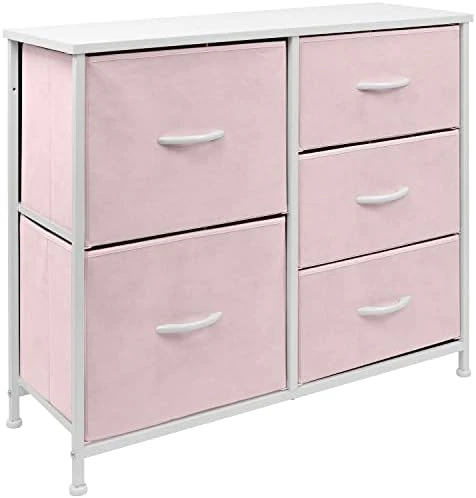 Sorbus Dresser Storage Tower, Organizer Drawers For Closet Boys & Girls Bedroom Bedside Furniture, Chest For Home, College Dorm, Steel Frame, Wood Top, Tie-dye Fabric Bins (4-Drawer, Blue/Pink/Purple) - Image 6