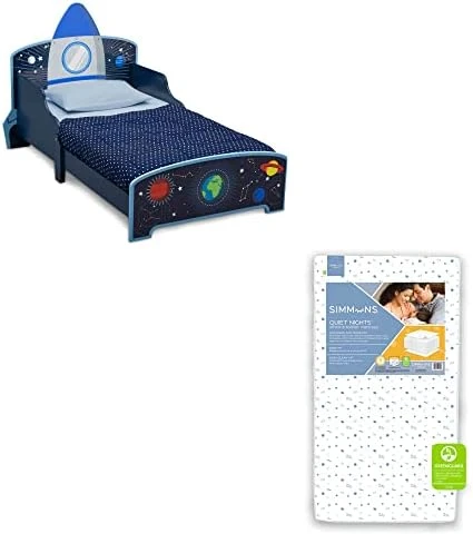 Delta Children Space Adventures Rocket Ship Wood Toddler Bed - Greenguard Gold Certified, Blue - Image 6