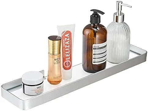 Danpoo Black Floating Shelf Bathroom Wall Shelf, 16" Tempered Glass Shelf Wall Mounted - Image 9