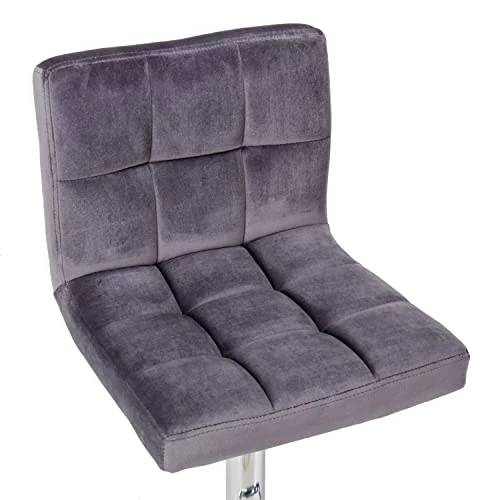 Finnhomy Bar Stools Set Of 2 Counter Height, Swivel Barstools With Footrest And L Shape Thicken Cushion Back Handle, Height Adjustable Modern Bar Stools For Kitchen, Velvet Fabric, Dark Grey - Image 5