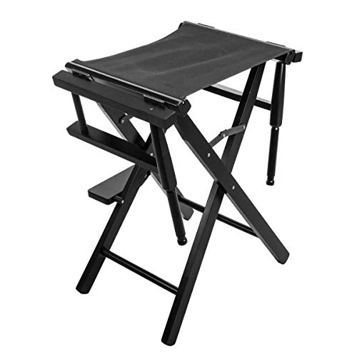 CLAR DC-30 Directors Chair 30" Height Lightweight Foldable Portable Black Wood Frame With Footrest - For Home Or Commercial Use - Makeup Artist Chair - Film Directing Or YouTube (Black) - Image 4