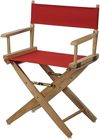 American Trails Extra-Wide Premium 18" Director's Chair Natural Frame With Red Canvas - Image 4
