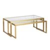Henn&Hart Rectangular Nested Coffee Table In Brass, Modern Coffee Tables For Living Room, Studio Apartment Essentials