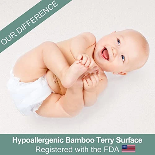 Ferlizer Pack And Play Mattress, 3.5 Inch Dual-Sided Playpen Mattress, Memory Foam Playard Mattress Topper With 100% Waterproof Bamboo Cover For 38" X 26" Pack N Play Playpens - Image 2