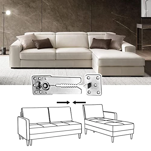 Sectional Couch Connectors,Couch Connections For Sectionals,Sofa Connector Bracket With 16 Screws, Suitable For Loveseat(Sofa Alligator Clips 2 Pairs) - Image 2