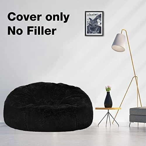 Taotique Giant Bean Bag Chair Cover(Cover Only, No Filler) Soft Faux RH Fur Sofa Bed Cover Washable Bean Bag Couch Cover For Adult And Kids With Liner - Image 4