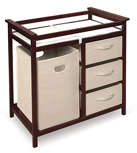 Modern Baby Changing Table With Laundry Hamper, 3 Storage Baskets, And Pad - Image 10