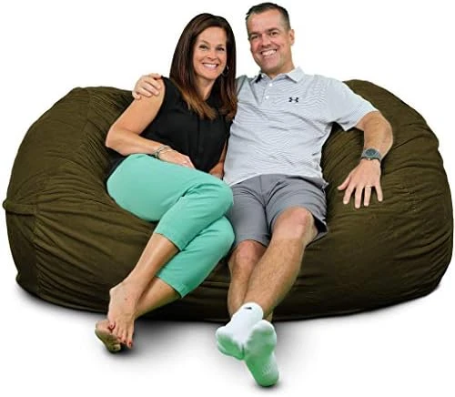 ULTIMATE SACK Lounger Bean Bag Chair: Giant Foam-Filled Furniture - Machine Washable Covers, Double Stitched Seams, Durable Inner Liner, And 100% Virgin Foam. Corner Chair. (Charcoal, Fur) - Image 14