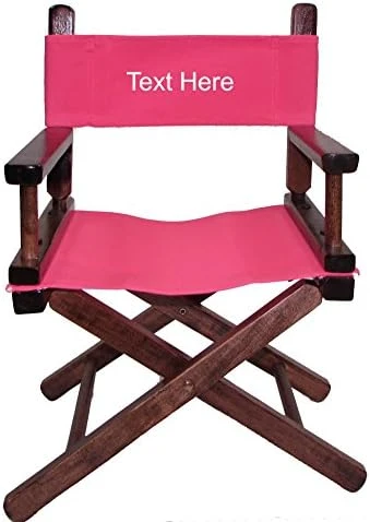 Imprinted Personalized Walnut Frame Toddler's Directors Chair By Gold Medal - Royal Blue - Image 4