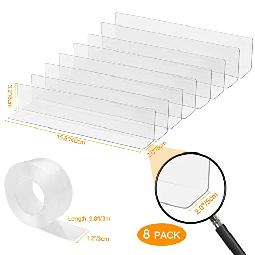 Rzam Under Couch Blocker For Pets, 8 Pack 15.8" L X 2.0" W X 3.2" H Under Bed Blocker With Strong Tape, Stop Pets Toys Messes From Going Under Couch Bed And Other Furniture, Perfect For Hard Floors - Image 2