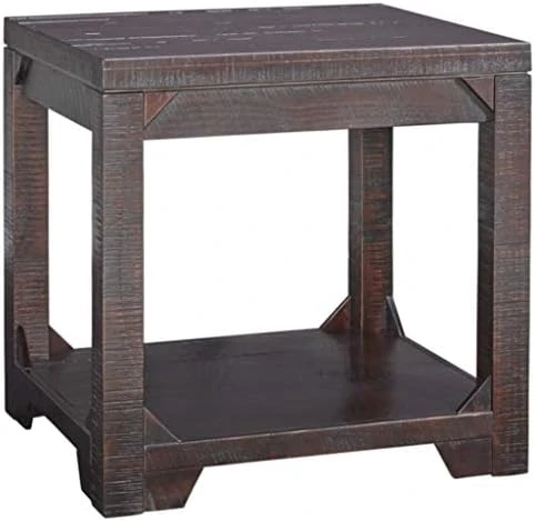 Signature Design By Ashley Fregine Farmhouse Square End Table With Floor Shelf, Weathered White Finish - Image 4