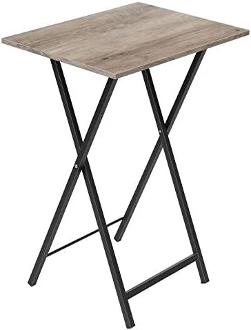 HOOBRO Folding TV Table, TV Tray, Stable Snack Table For Small Space, Portable Sofaside Table, Easy Assembly And Storage, Ideal For Snacks And Meals In Living Room, Rustic Brown And Black BF15BZ01 - Image 4