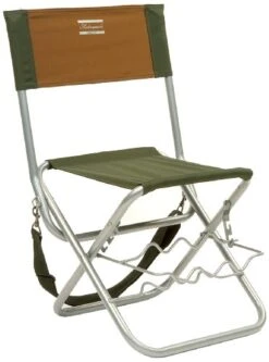 Shakespeare Folding Chair With Rod Rest - Brown/Green, 100 Kg